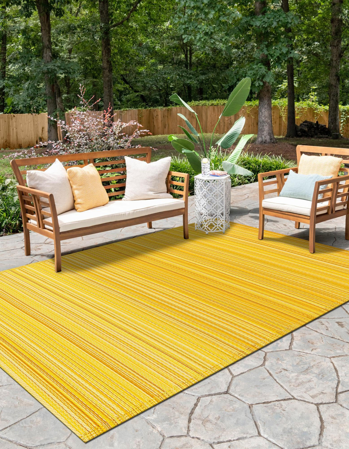 Serene Bay Outdoor Collection Area Rug -  Haven Rectangle Yellow  lifestyle 6