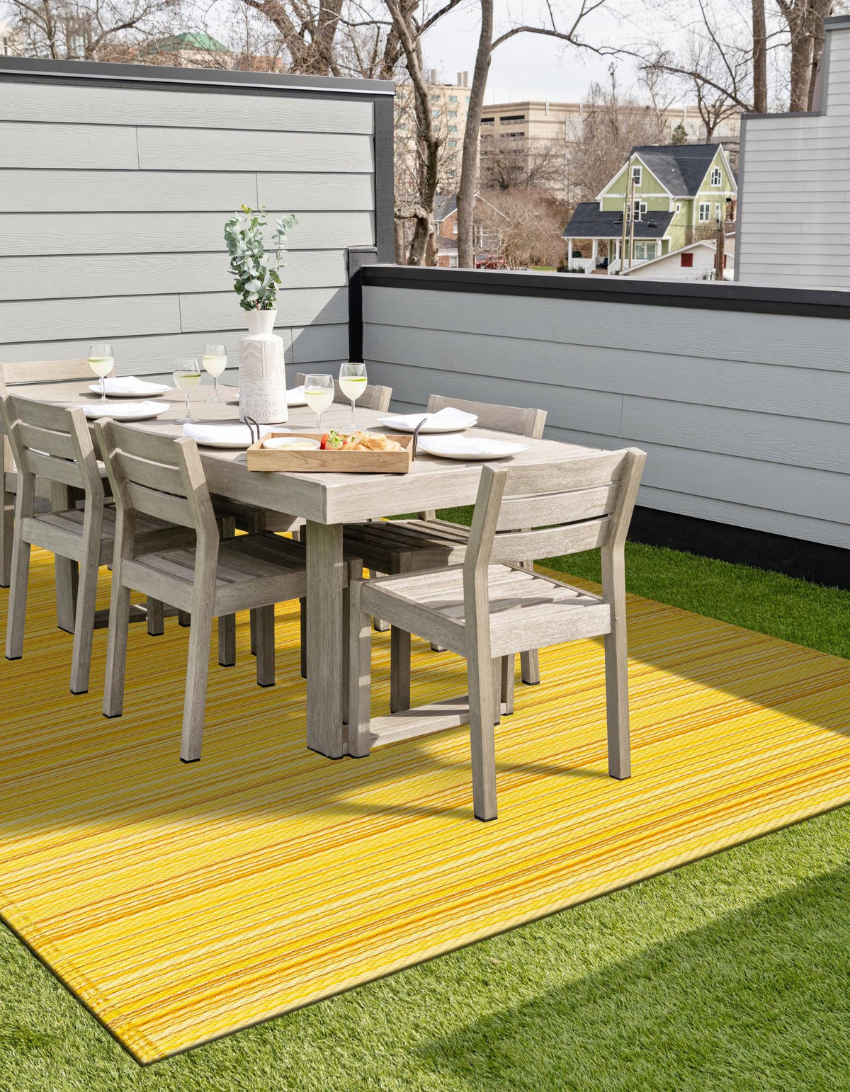 Serene Bay Outdoor Collection Area Rug -  Haven Rectangle Yellow  lifestyle 14