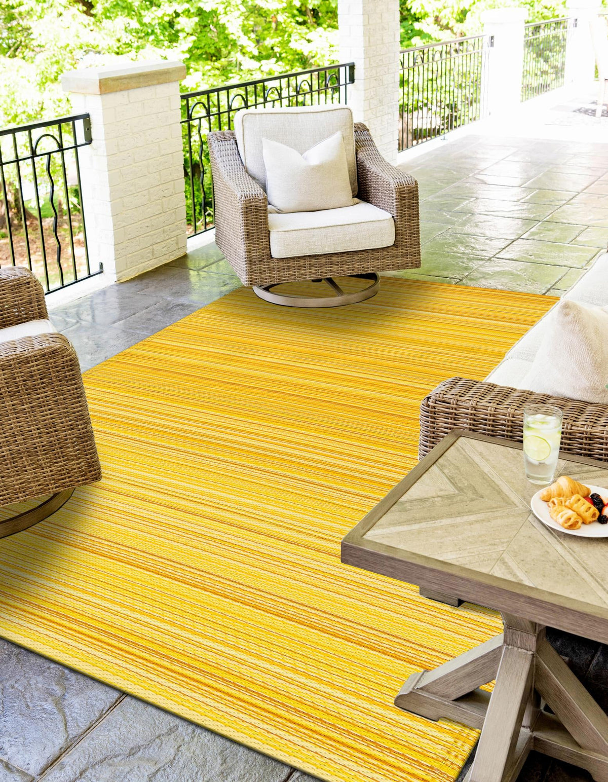 Serene Bay Outdoor Collection Area Rug -  Haven Rectangle Yellow  lifestyle 30