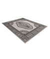 Patio Heritage Collection Area Rug -  Biloxi Square Black and White  lifestyle 56