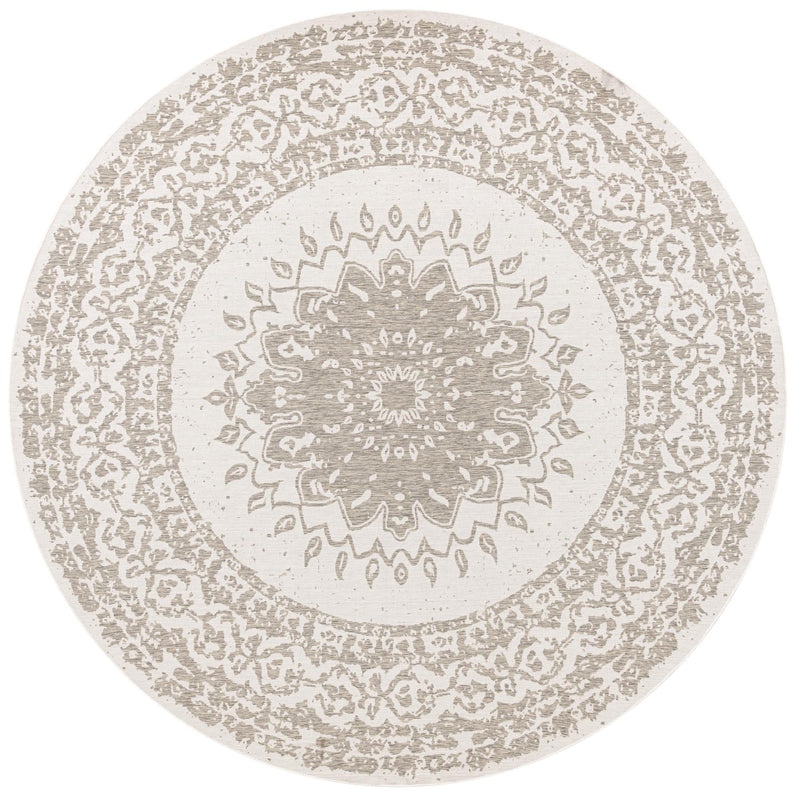 Patio Heritage Collection Area Rug -  Lafayette (Gray) Round Gray  lifestyle 38