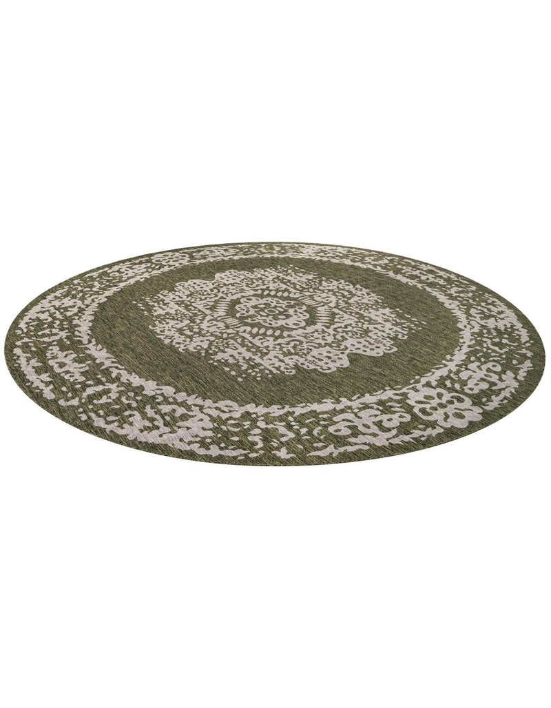 Patio Heritage Collection Area Rug - Savannah (Green) Round Green  lifestyle 23