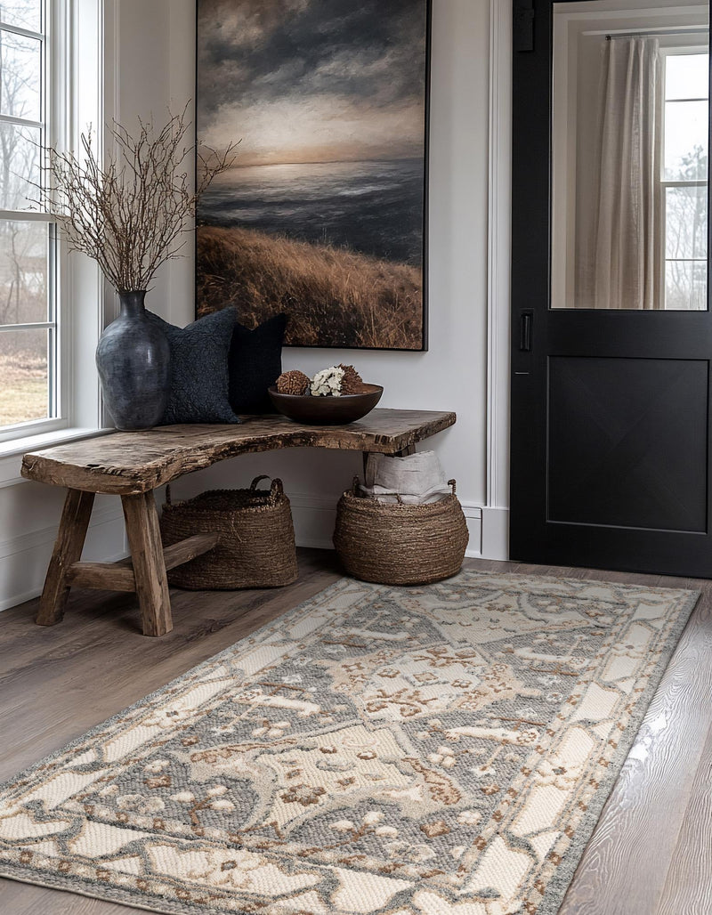 Byzantine Heritage Collection Area Rug - Istanbul Rectangle Antique Gray  lifestyle 6