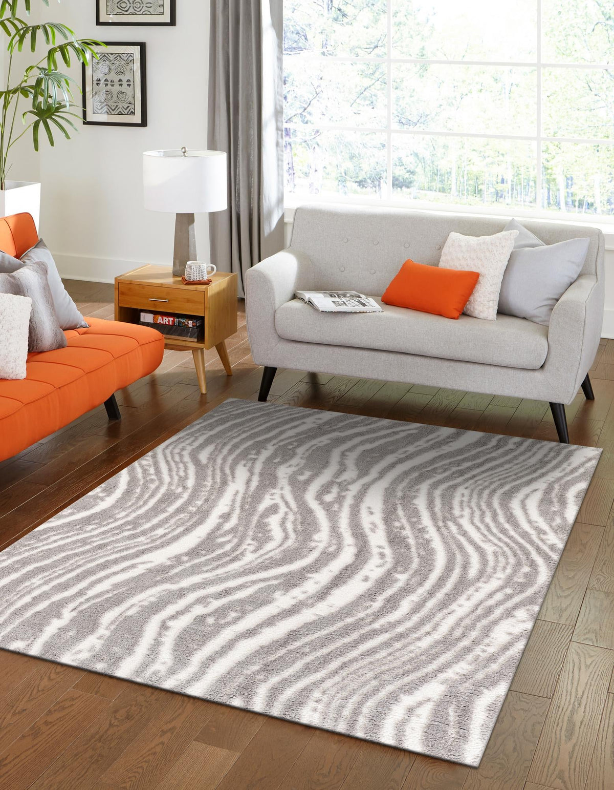 Sienna Collection Area Rug -  Garda Rectangle Cloud Gray  lifestyle 2
