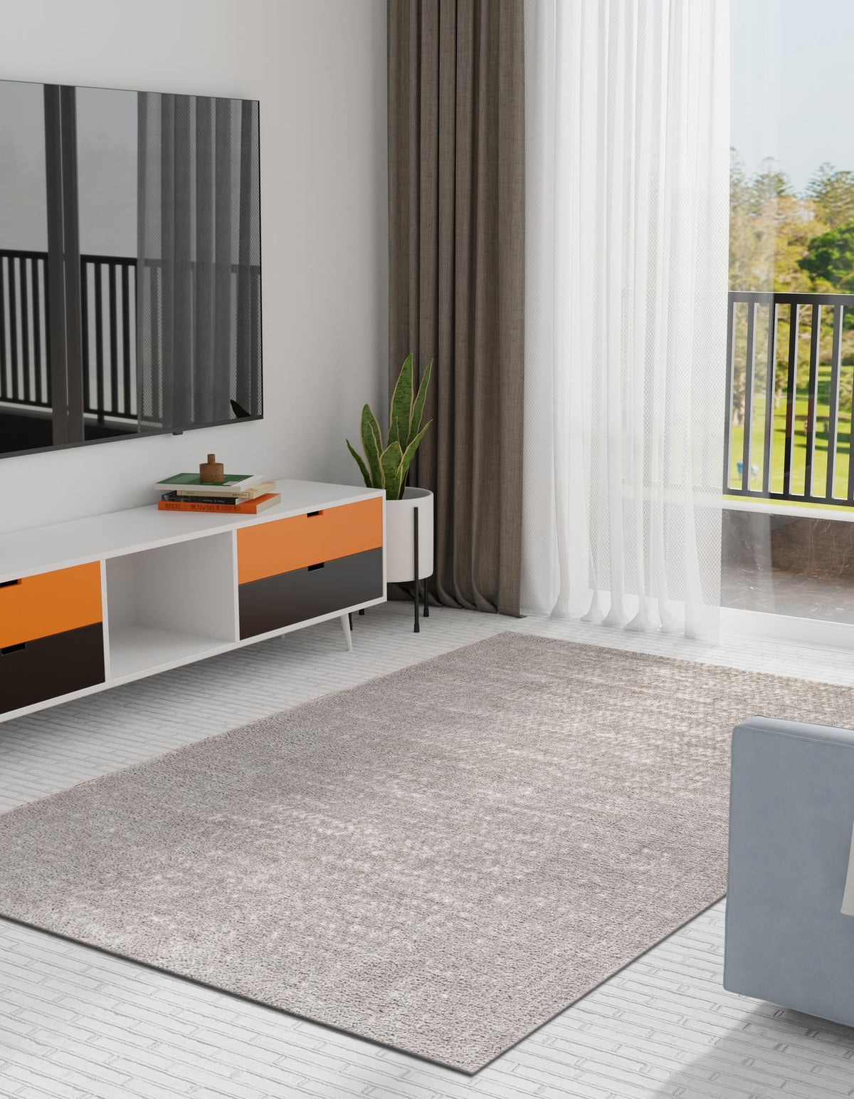 Sienna Collection Area Rug -  Verona Rectangle Cloud Gray  lifestyle 2
