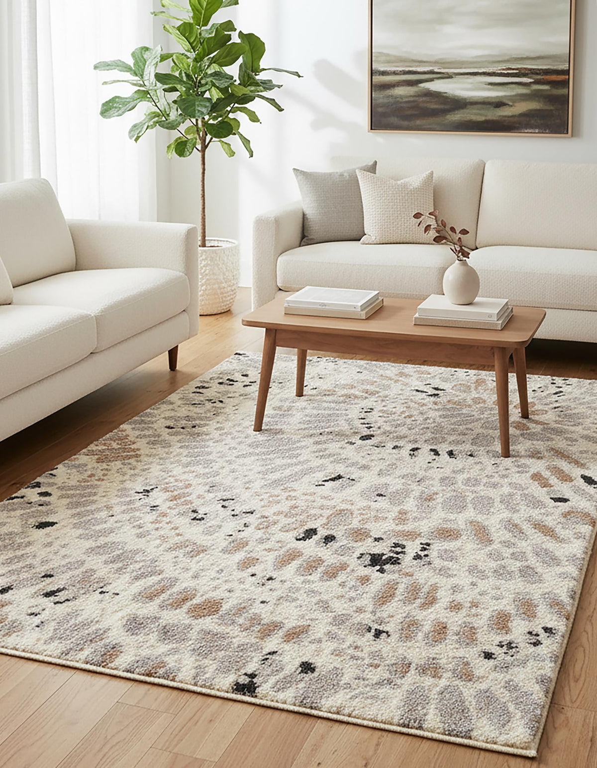 Sienna Collection Area Rug -  Modena Rectangle Ivory  lifestyle 2