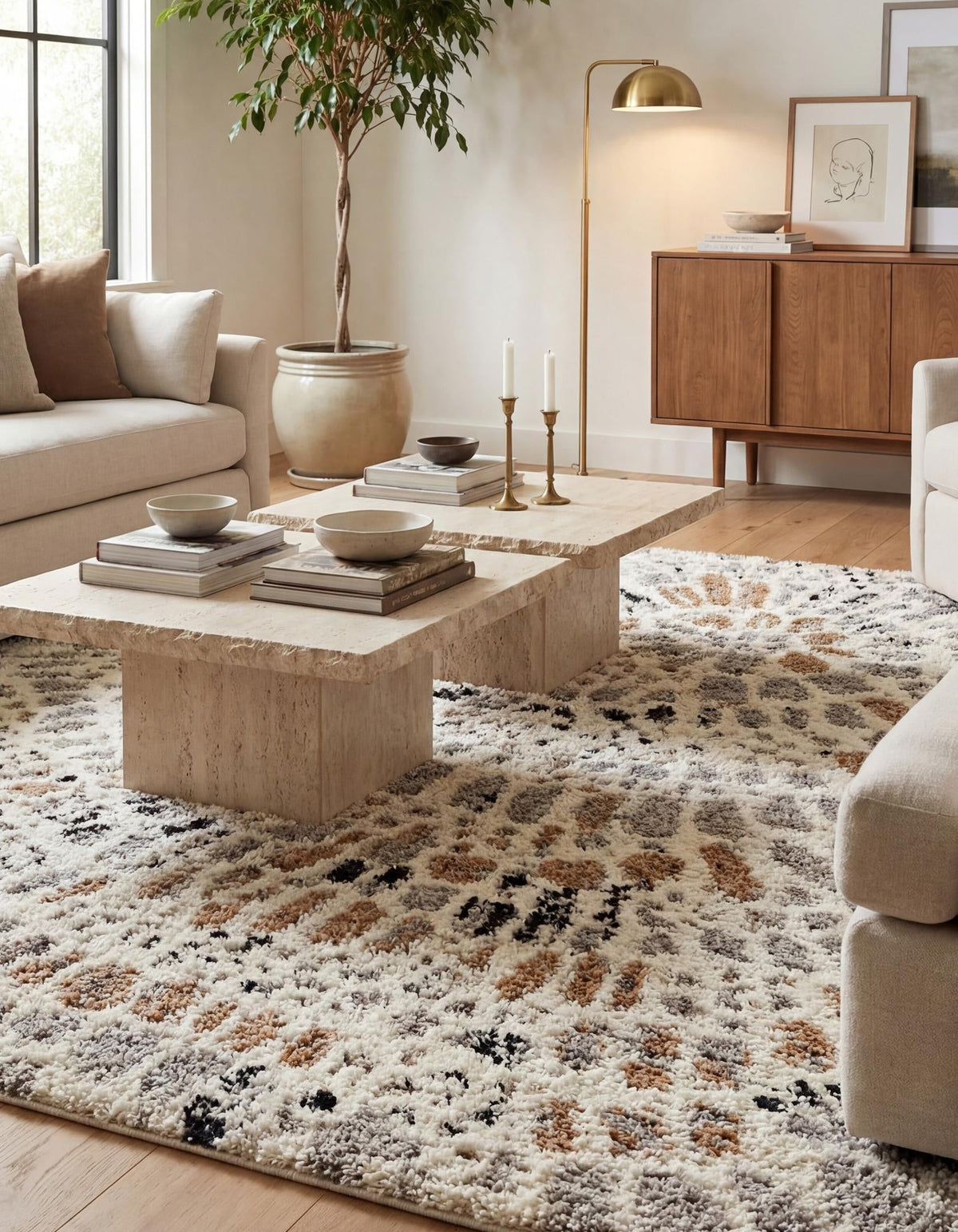 Sienna Collection Area Rug -  Modena Rectangle Ivory  lifestyle 17