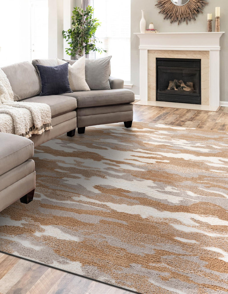Sienna Collection Area Rug -  Veneto Rectangle Caramel and Ivory  lifestyle 7