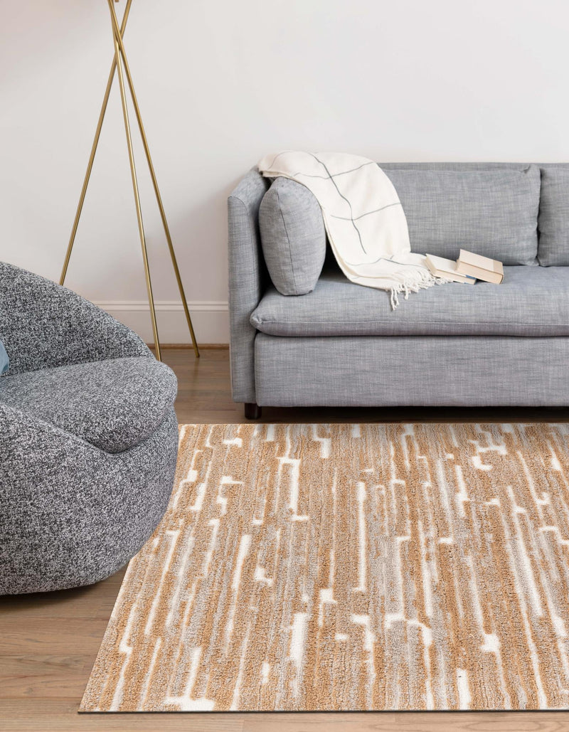 Sienna Collection Area Rug -  Rome Rectangle Caramel and Ivory  lifestyle 11