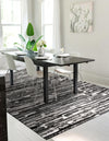 Sienna Collection Area Rug -  Rome Rectangle Black and Ivory  lifestyle 7