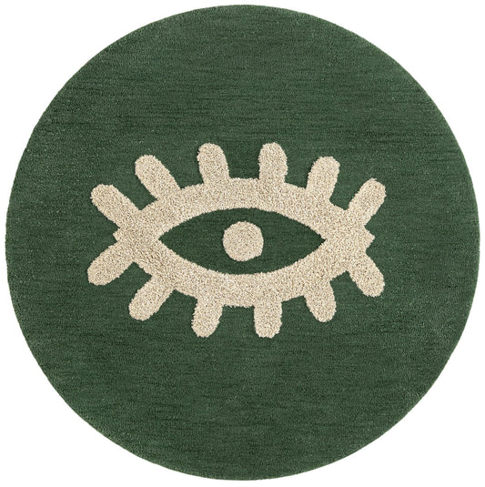 Shepherd's Glen Wool Collection Area Rug - Glenwood Round Green Main