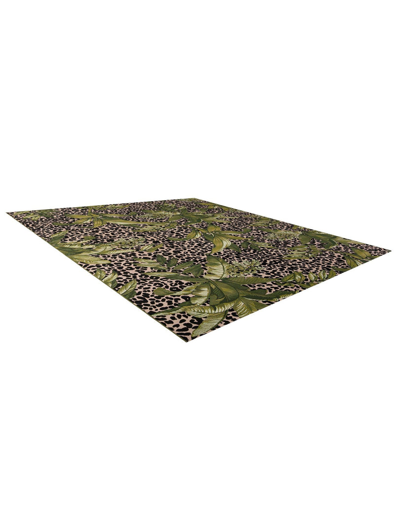 Seaside Blooms Collection Area Rug -  Lotus Rectangle Green  lifestyle 3