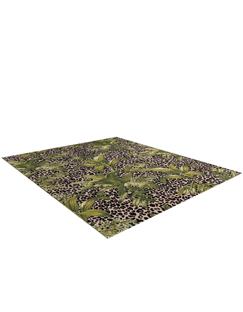 Seaside Blooms Collection Area Rug -  Lotus Rectangle Green  lifestyle 4