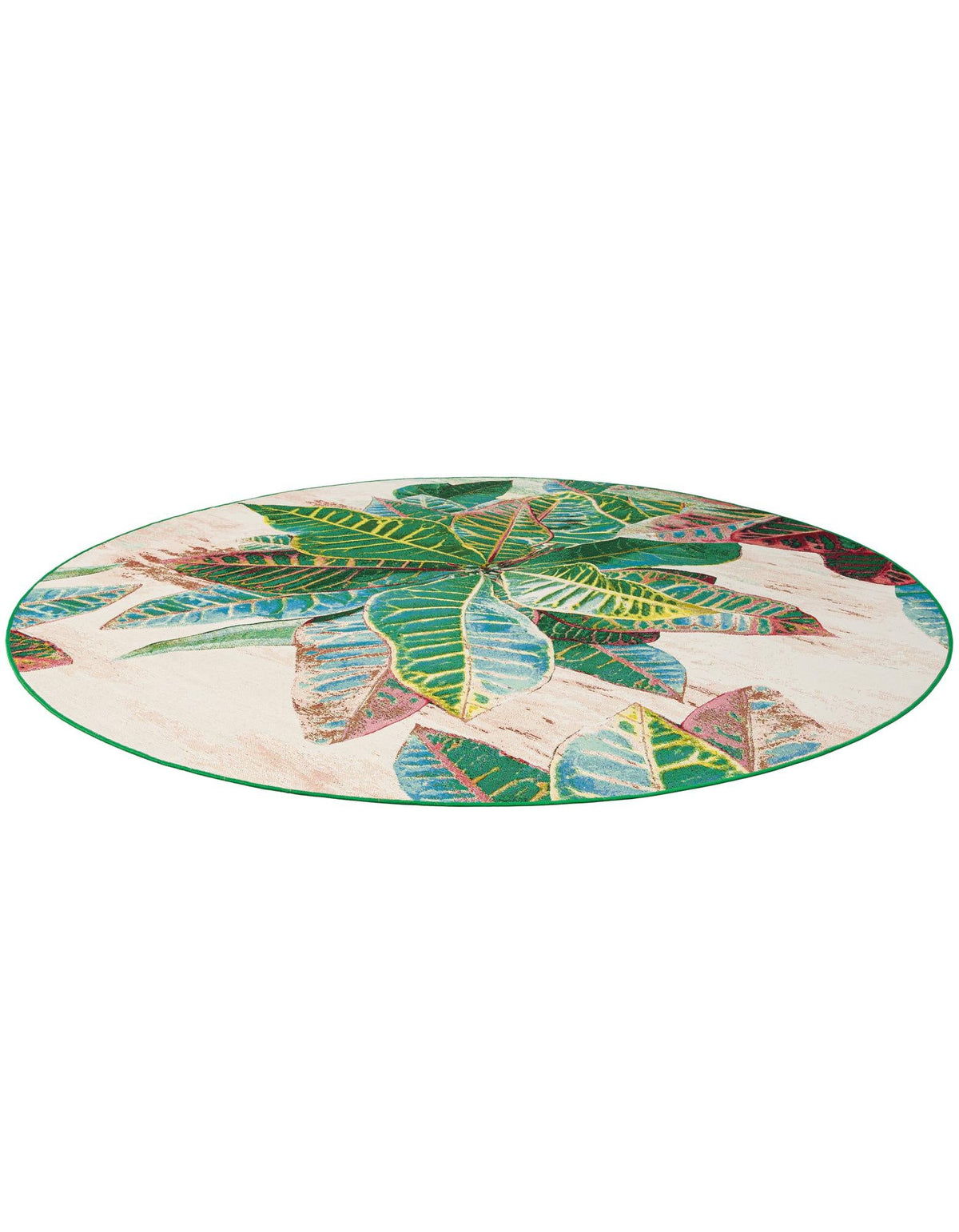 Seaside Blooms Collection Area Rug -  Fern Round Multi  lifestyle 34