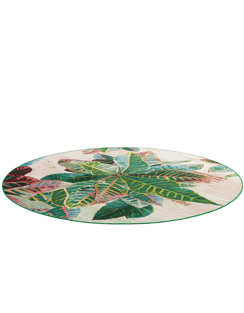 Seaside Blooms Collection Area Rug -  Fern Round Multi  lifestyle 35