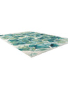 Seaside Blooms Collection Area Rug -  Flora Rectangle Blue Green  lifestyle 10