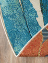 Seaside Blooms Collection Area Rug -  Arcadia Round Multi  lifestyle 36