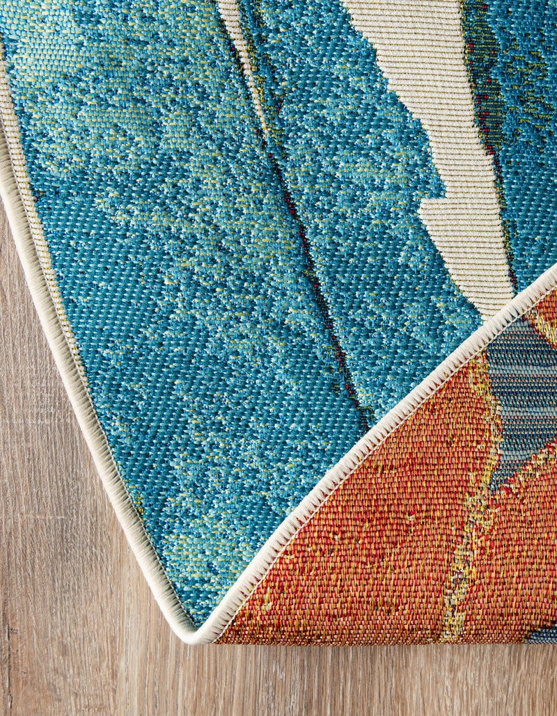 Seaside Blooms Collection Area Rug -  Arcadia Round Multi  lifestyle 36