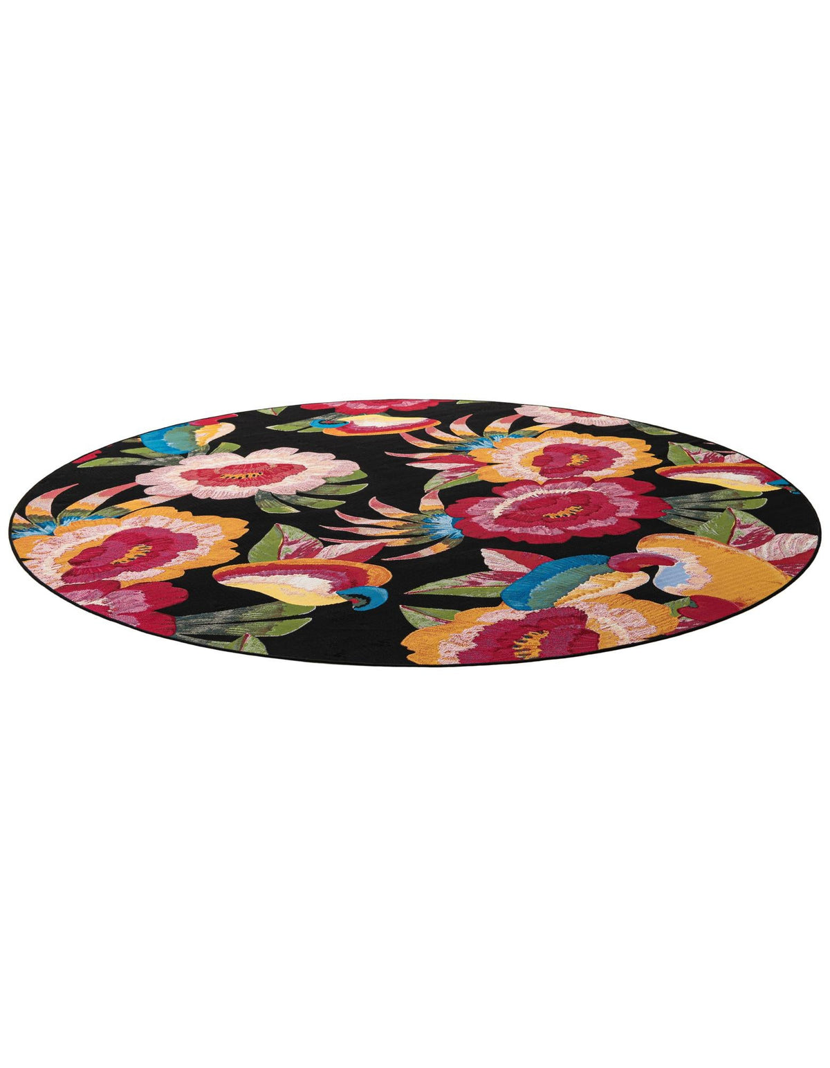 Seaside Blooms Collection Area Rug -  Versailles Round Multi  lifestyle 18