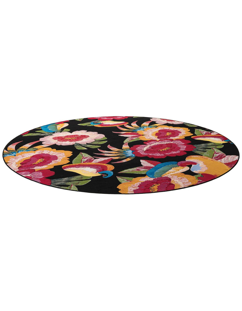 Seaside Blooms Collection Area Rug -  Versailles Round Multi  lifestyle 18
