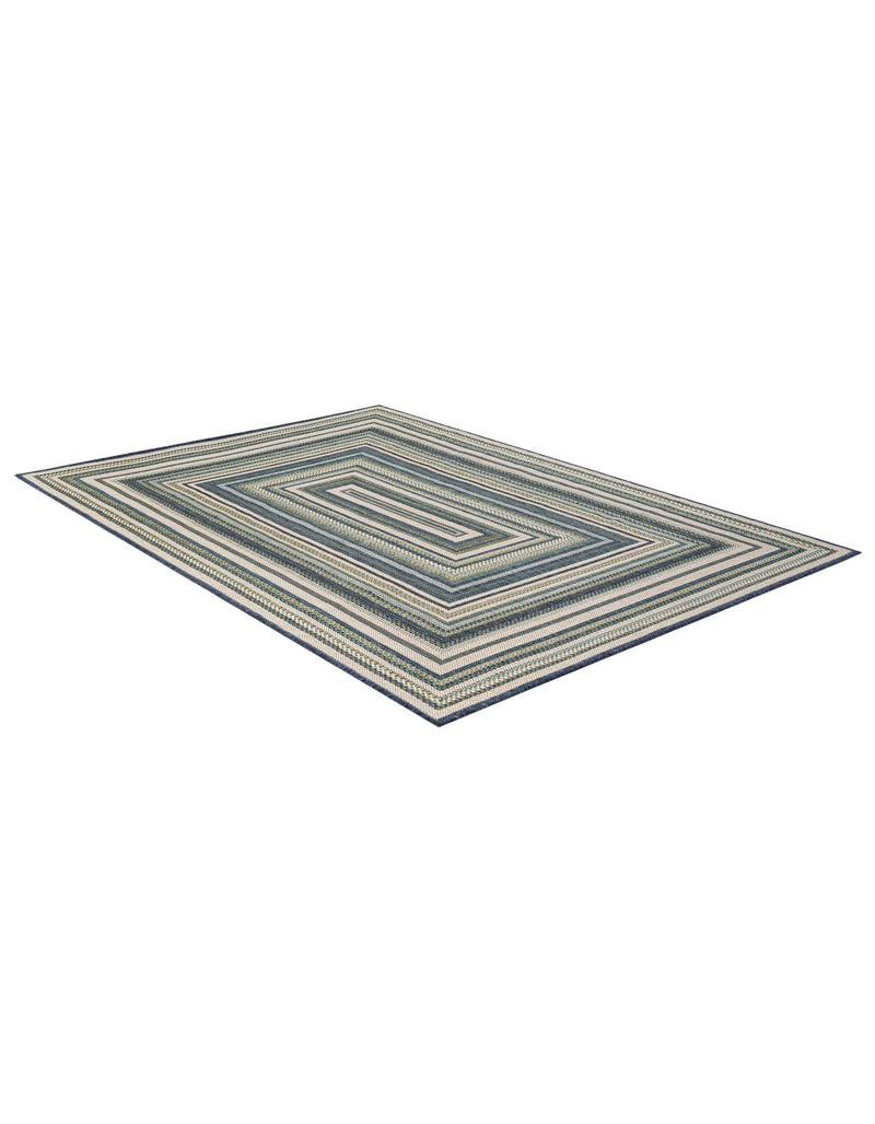Coastal Terrace Collection Area Rug -  Seashell Rectangle Blue  lifestyle 8