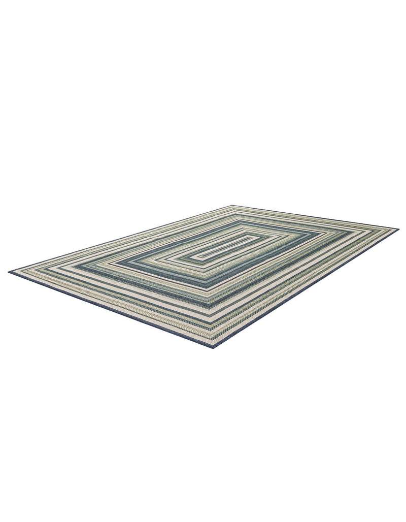 Coastal Terrace Collection Area Rug -  Seashell Rectangle Blue  lifestyle 10