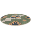 Coastal Terrace Collection Area Rug -  Oceanview Round Green  lifestyle 65