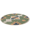 Coastal Terrace Collection Area Rug -  Oceanview Round Green  lifestyle 63