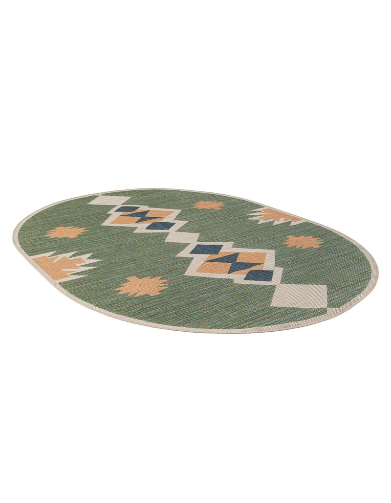 Coastal Terrace Collection Area Rug -  Oceanview Oval Green  lifestyle 51