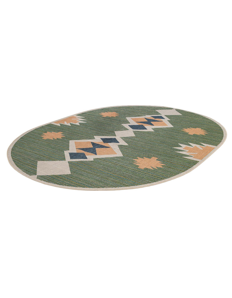 Coastal Terrace Collection Area Rug -  Oceanview Oval Green  lifestyle 52