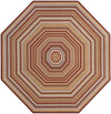 Coastal Terrace Collection Area Rug -  Seashell Octagon Burgundy  lifestyle 79