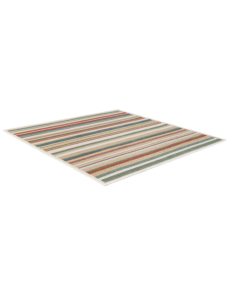 Coastal Terrace Collection Area Rug -  Nautical Square Multi  lifestyle 72