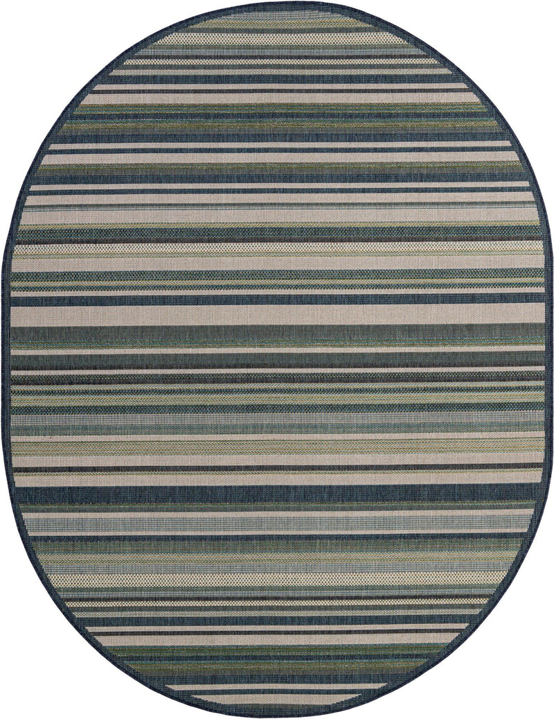 Coastal Terrace Collection Area Rug -  Nautical Oval Blue  lifestyle 73