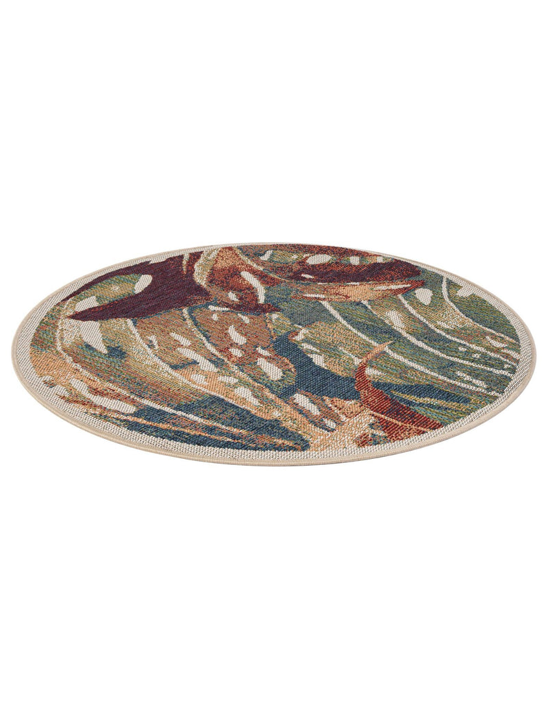 Coastal Terrace Collection Area Rug -  Wavecrest Round Multi  lifestyle 31