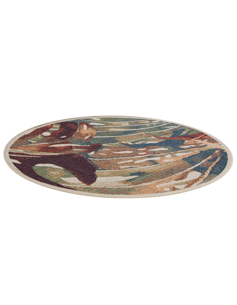 Coastal Terrace Collection Area Rug -  Wavecrest Round Multi  lifestyle 34