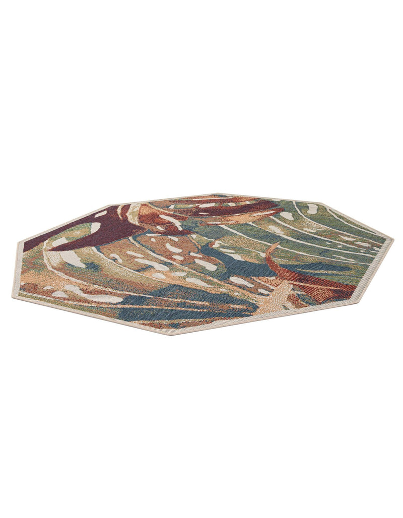 Coastal Terrace Collection Area Rug -  Wavecrest Octagon Multi  lifestyle 24