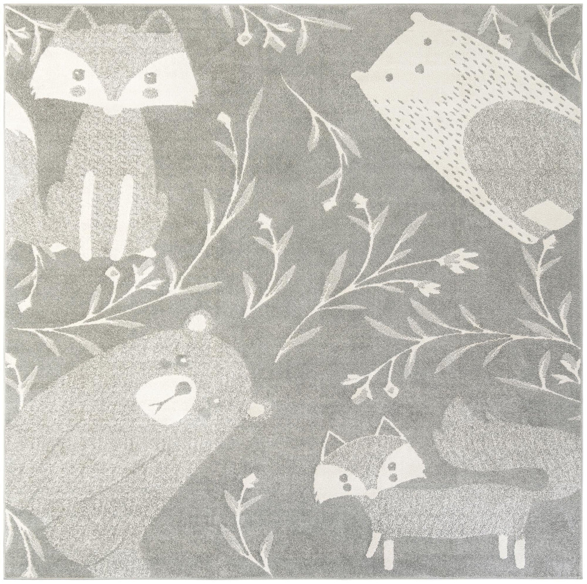 Wonder Tykes Collection Area Rug -  Quirky Square Gray  lifestyle 60