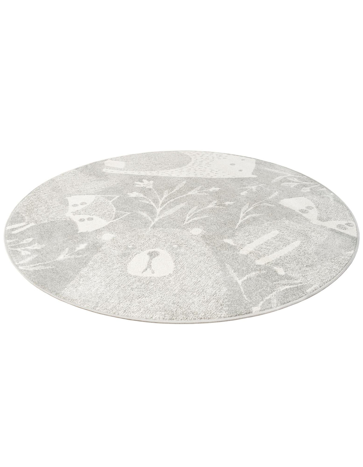 Wonder Tykes Collection Area Rug -  Quirky Round Gray  lifestyle 34