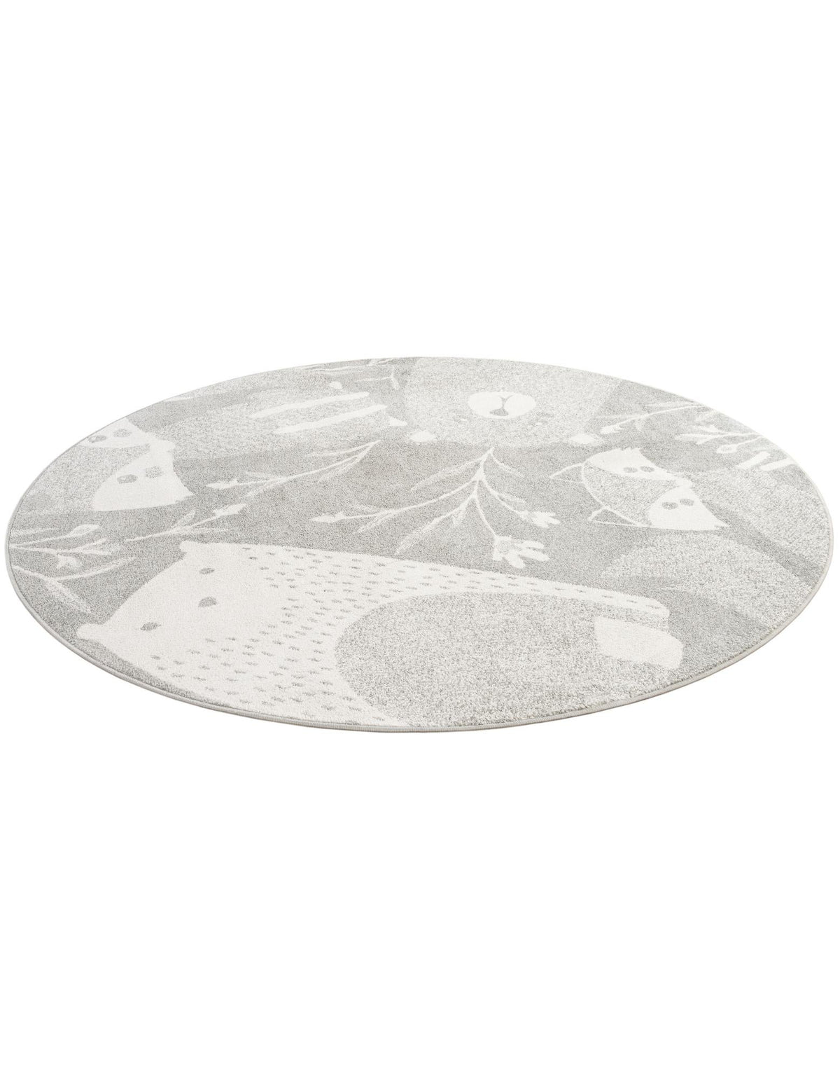 Wonder Tykes Collection Area Rug -  Quirky Round Gray  lifestyle 35