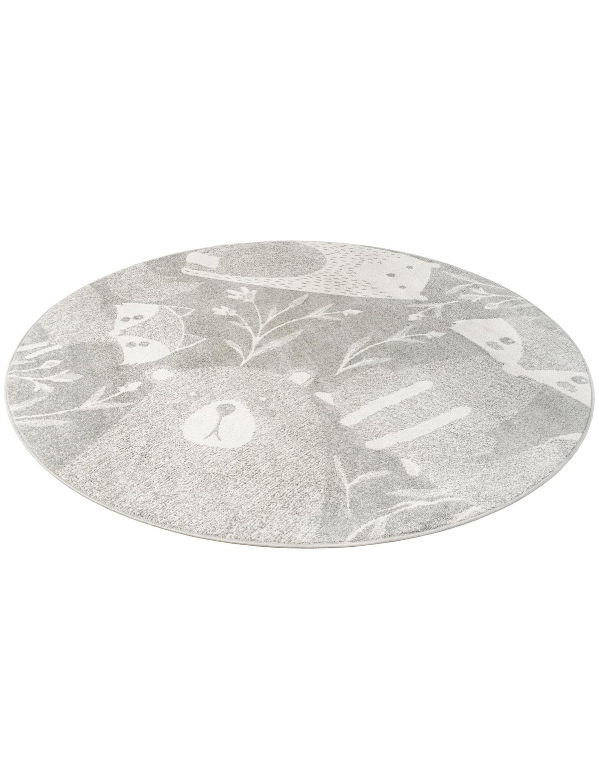 Wonder Tykes Collection Area Rug -  Quirky Round Gray  lifestyle 36