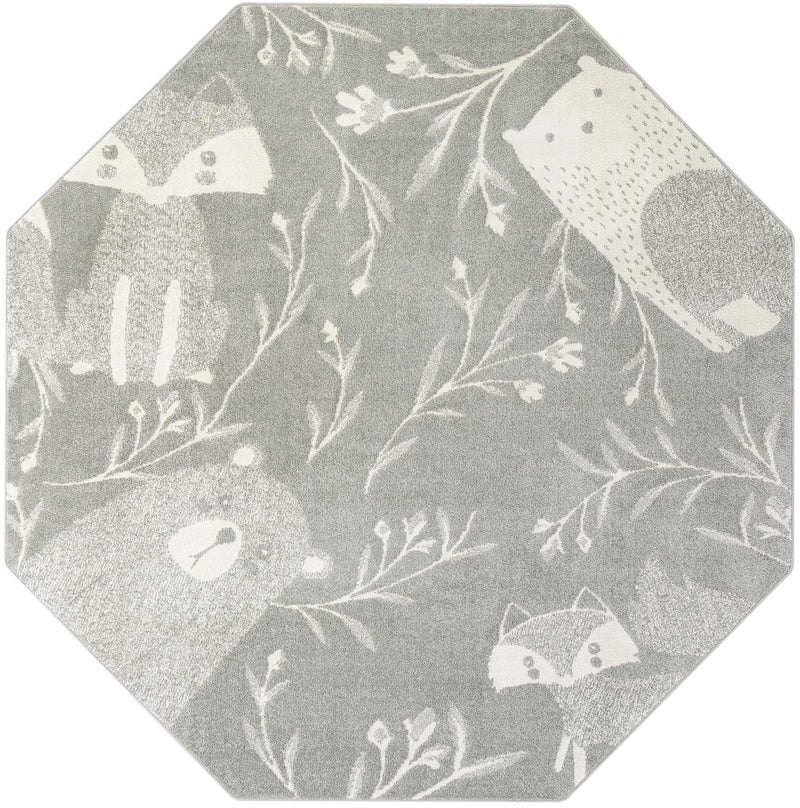 Wonder Tykes Collection Area Rug -  Quirky Octagon Gray  lifestyle 28