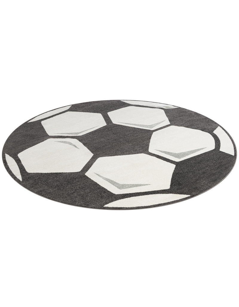 Wonder Tykes Collection Area Rug -  Mirth Round Black and White  lifestyle 7