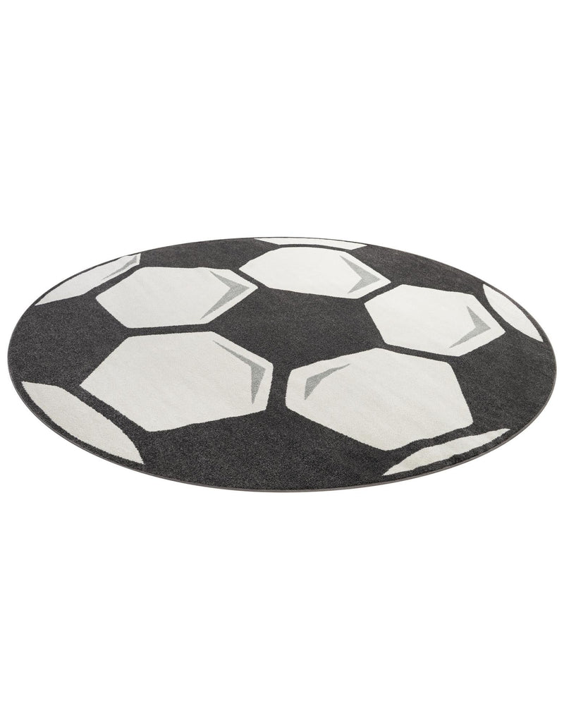 Wonder Tykes Collection Area Rug -  Mirth Round Black and White  lifestyle 8