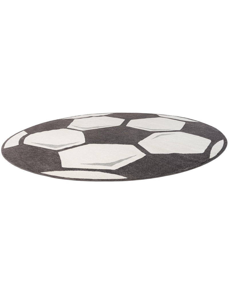 Wonder Tykes Collection Area Rug -  Mirth Round Black and White  lifestyle 5