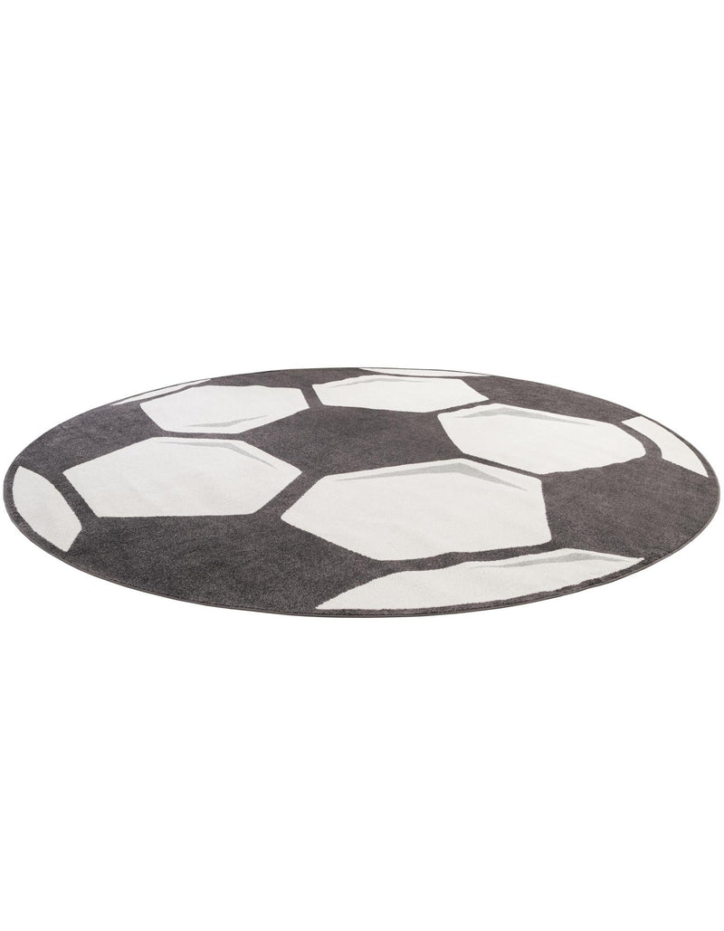 Wonder Tykes Collection Area Rug -  Mirth Round Black and White  lifestyle 6