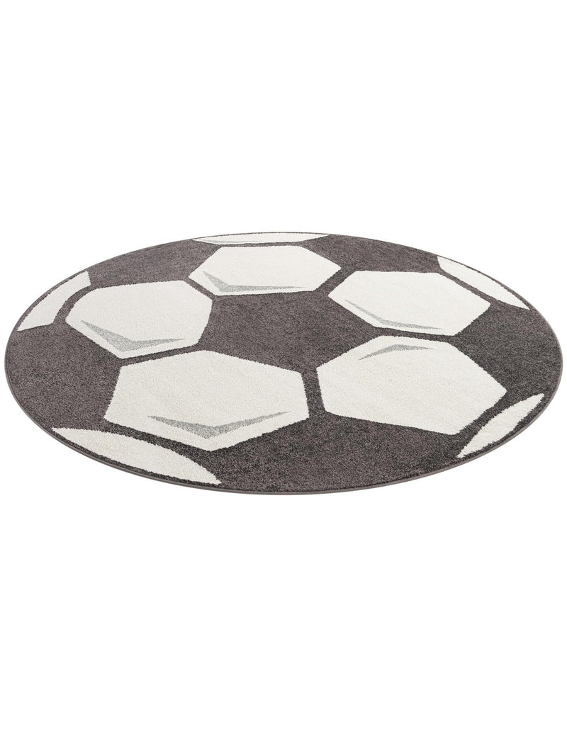 Wonder Tykes Collection Area Rug -  Mirth Round Black and White  lifestyle 3