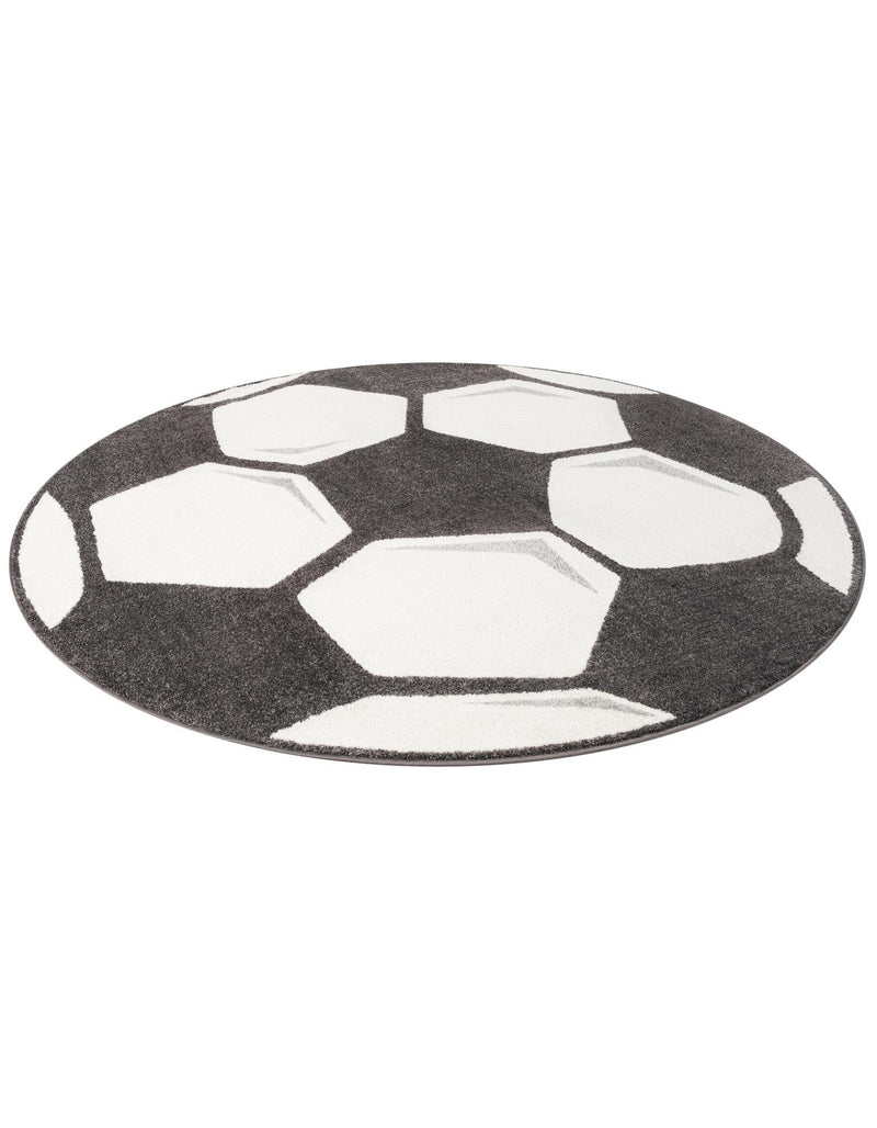 Wonder Tykes Collection Area Rug -  Mirth Round Black and White  lifestyle 4