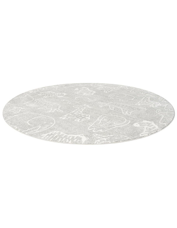 Wonder Tykes Collection Area Rug -  Spectrum Round Gray  lifestyle 58