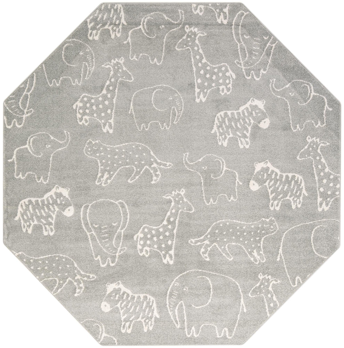 Wonder Tykes Collection Area Rug -  Spectrum Octagon Gray  lifestyle 49