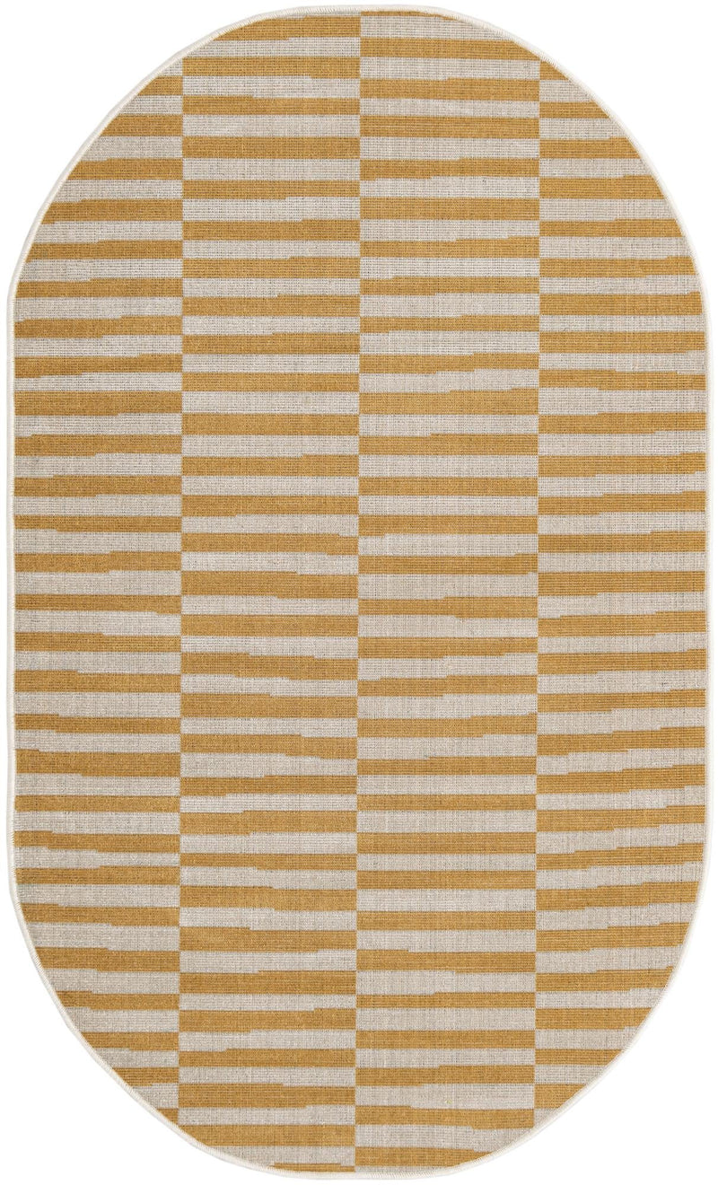 Soho Elegance Collection Area Rug -  Hudson (Yellow) Oval Yellow  lifestyle 19